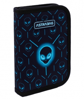 Piórnik pojedynczy dwuklapkowy bez wyposażenia Astrabag Neon Ufo, AC1