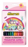 Kredki ołówkowe trójkątne Minionki 12 kolorów