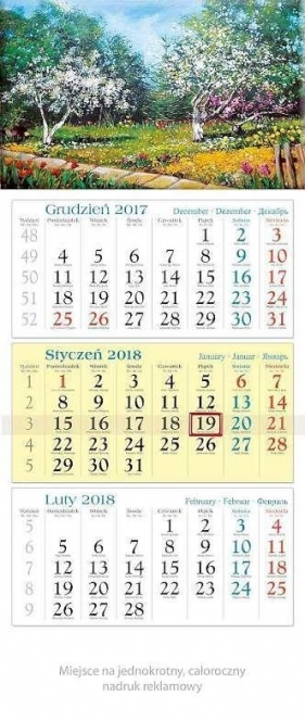 Kalendarz trójdzielny 2018 - Sad KT16