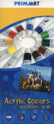 Farby akrylowe Prima Art 12 kolorów 12 ml w tubie