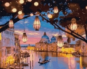 Zestaw do malowania po numerach - Lampki Wenecji 40x50 cm