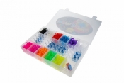 Gumki Loom bands kasetka plastikowa, 1500 sztuk mix kolorów - <br />