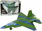 Samolot wojskowy odrzutowiec zielono-niebieski