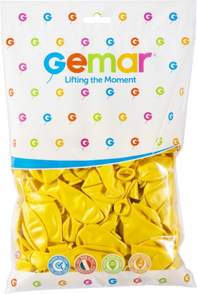 Balon gumowy Godan żółty metalizowany 100 szt żółty 260 mm 10cal (gm90/30)