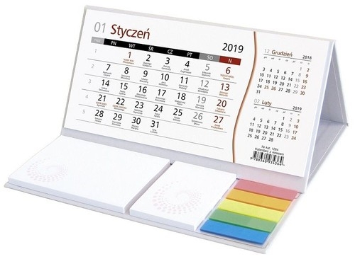 Kalendarz 2019 Terminarz z notesem SZARY