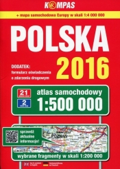 Polska 2016 Atlas samochodowy 1:500 000 - <br />