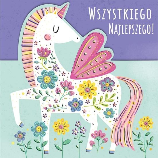 Karnet KW wycinany Urodziny - Pegaz