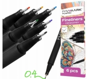 Cienkopisy 0.4mm 6 kolorów