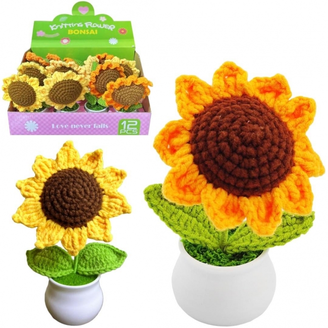 Kwiat dziergany słonecznik MIX