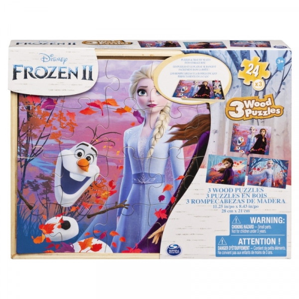 Puzzle drewniane 3x 24elementy, Cardinal Games Frozen 2 (6053001/20115368)