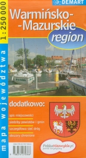 Warmińsko-Mazurskie region mapa województwa 1:250 000