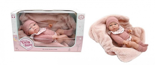 Lalka bobas z kocykiem 40cm