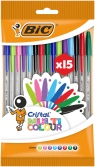  Długopis Cristal BIC multikolor, 15 kolorów