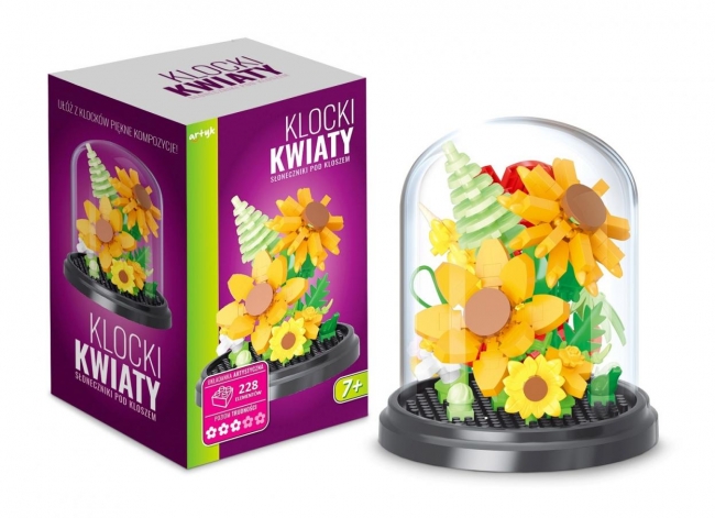Klocki pod kloszem słoneczniki 228el