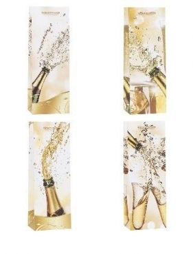 Torebka ozdobna na butelkę 12x36x9cm mix ROZETTE