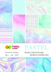 Blok z motywami Happy Color Pastel, A4, 15 arkuszy (HA 3808 2030-P)