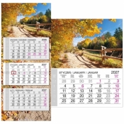 Kalendarz 2027 trójdzielny gł. płaska Krajobrazy