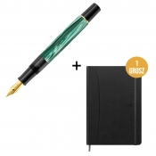 Zestaw: Pióro wieczne Pelikan Classic Marble M200/F - zielone + Notatnik Oxford Signature A5/80K