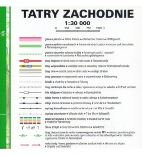 Tatry Zachodnie polskie i słowackie, 1:30 000 - mapa turystyczna - Opracowanie zbiorowe