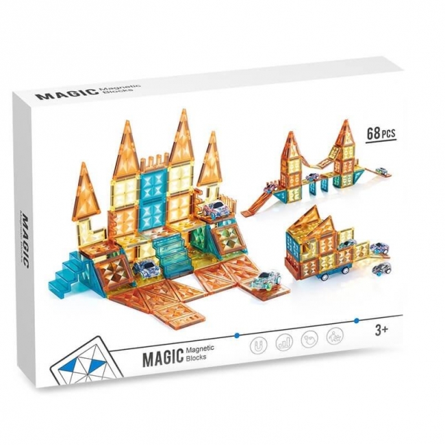 Klocki magnetyczne 3D konstrukcyjne 68el