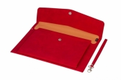 Teczka A4 z kieszonką nubuk czerwona