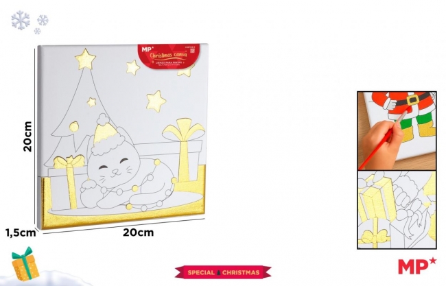 <img src='https://webimage.pl/pics/369/5/d8435721035369.jpg' style='height:440px' /> Płótno do malowania złocone - choinka kotek 20x20