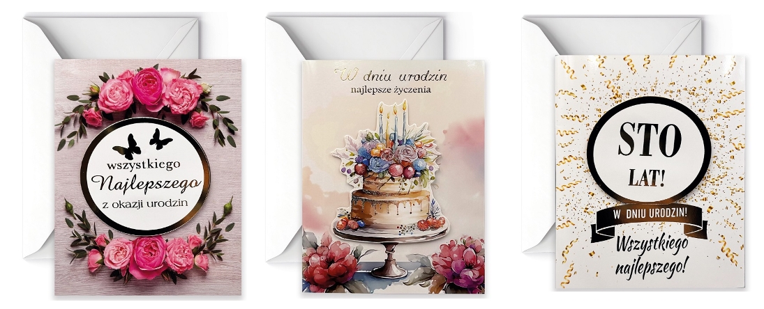 Karnet A5 grający Urodziny, 1 szt