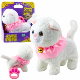 Interaktywny kotek na smyczy chodzi, miauczy