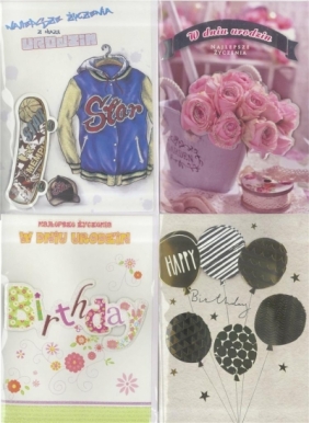 Karnet A5 grający Urodziny, 1 szt