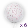 Tuban, Balon 45cm cyfra 2 - Gwiazdki, różowy (6 sztuk) (TU 3736)