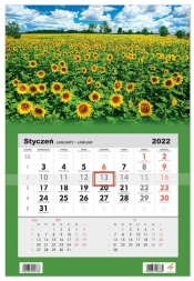 Kalendarz ścienny 2022 jednodzielny Słoneczniki