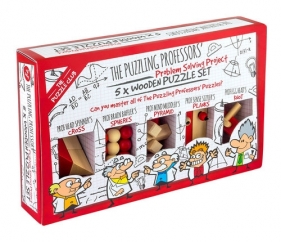 Łamigłówka The Puzzling Professors' 5 x Zestaw drewnianych puzzli (PC1426)