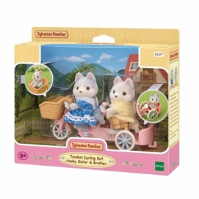 Pieski Husky na rowerze zestaw z figurkami - Families Sylvanian