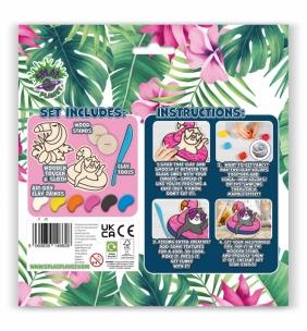 Zestaw do kolorowania plasteliną na drewnie - tropiki