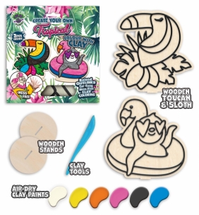 Zestaw do kolorowania plasteliną na drewnie - tropiki