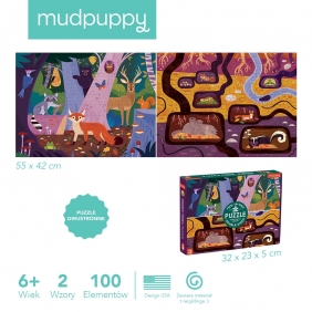 Mudpuppy, Puzzle dwustronne - Las nad i pod ziemią, 100 el.