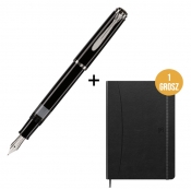 Zestaw: Pióro wieczne Pelikan Classic M205/F - czarne + Notatnik Oxford Signature A5/80K
