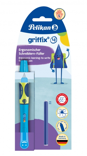 Pelikan, pióro wieczne Griffix dla leworęcznych, kolor: Neon Fresh Blue (820370)