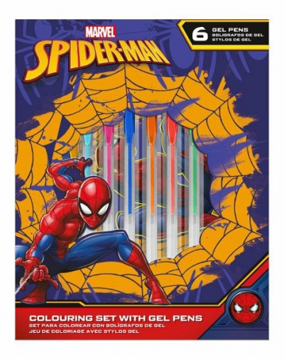 Zestaw kreatywny Marvel Spiderman notatnik i długopisy żelowe w zestawie