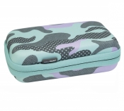 Piórnik usztywniany Milan + 2 saszetki z wyposażeniem Turquoise Camouflage, zielono-fioletowy (08874GM)