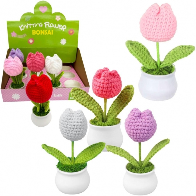 Kwiat szydełkowany tulipan MIX