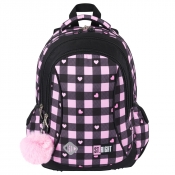Plecak 3 komorowy 15" - Pink Checkered