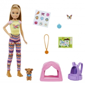 Barbie: Zestaw - Kemping Stacie i zwierzątko (HDF69/HDF70)