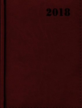 Kalendarz Standard B6 dzienny bordowy 2018