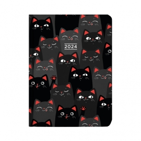 Kalendarz B6 tygodniowy 2024 - Czarne koty
