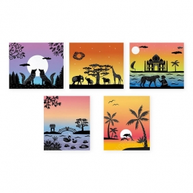 Zestaw kreatywny Malowanie z szablonami akwarele Zachody słońca I love creativity 8+
