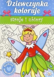 Dziewczynka koloruje stroje i ubiory