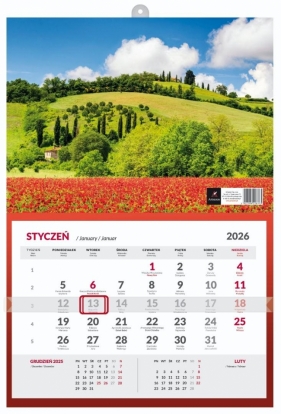 Kalendarz 2026 jednodzielny Lux MIX