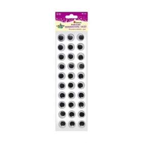 Oczy samoprzylepne, 30 szt. 12mm - czarne