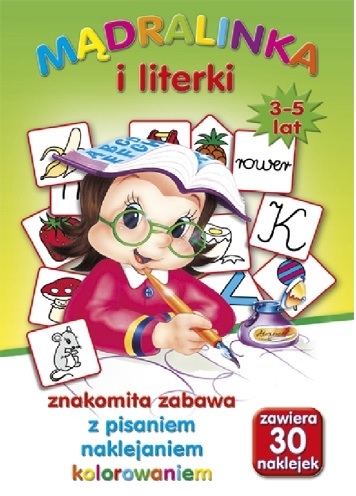 Kolorowanka edukacyjna A4 -8 sztuk Mądralinka (z naklejkami)